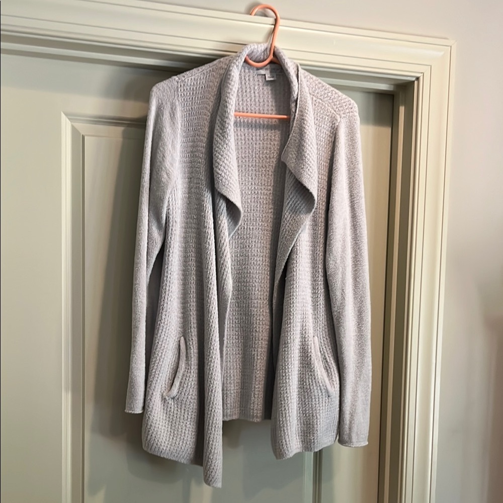 Barefoot Dreams Light Gray Cozy Knit Cardigan